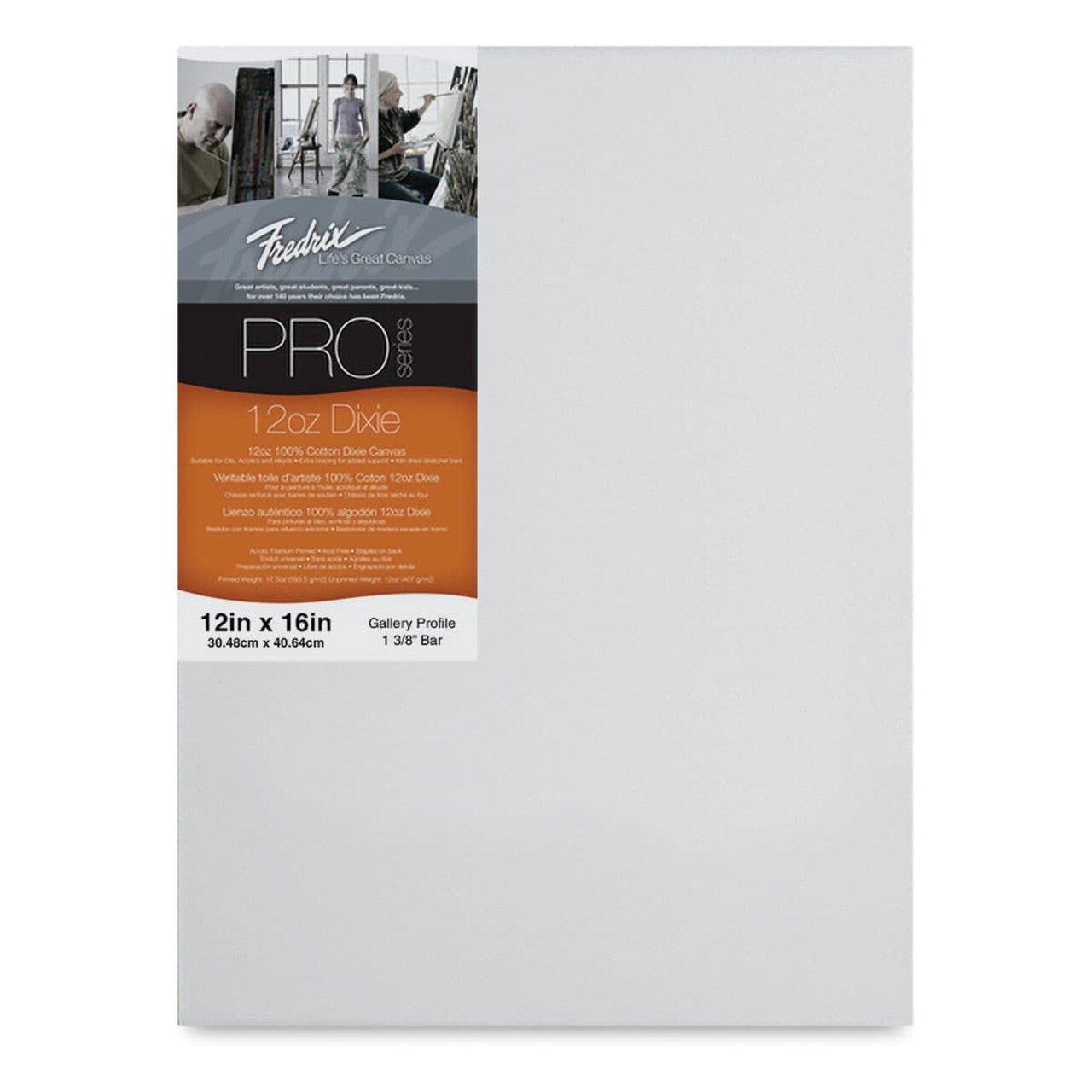 Fredrix Pro Series Dixie Gallery Profile Canvas - 12" x 16", 1-3/8" Profile